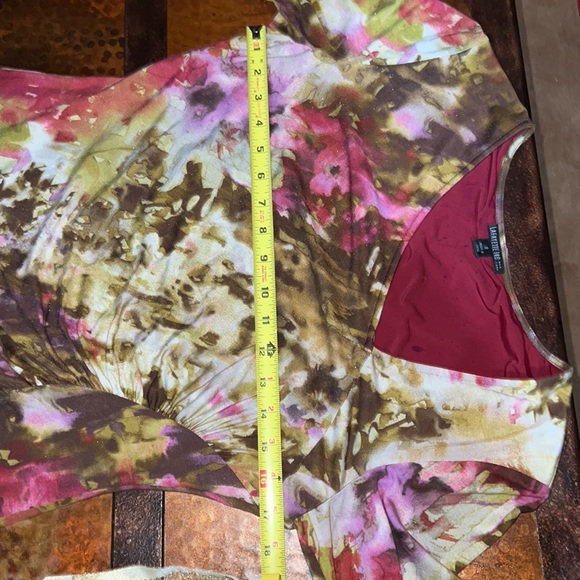 Lafayette 148 New York Dress Asymmetrical Neckline Size 8 Midi Abstract floral - Picture 13 of 16